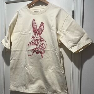 Men’s Cream T-Shirt with Red Graphic